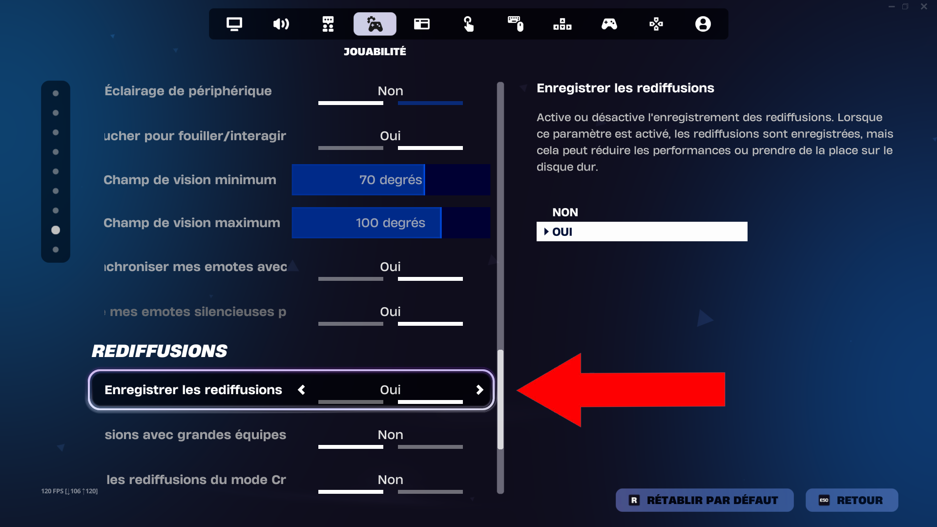 Rediffs activés